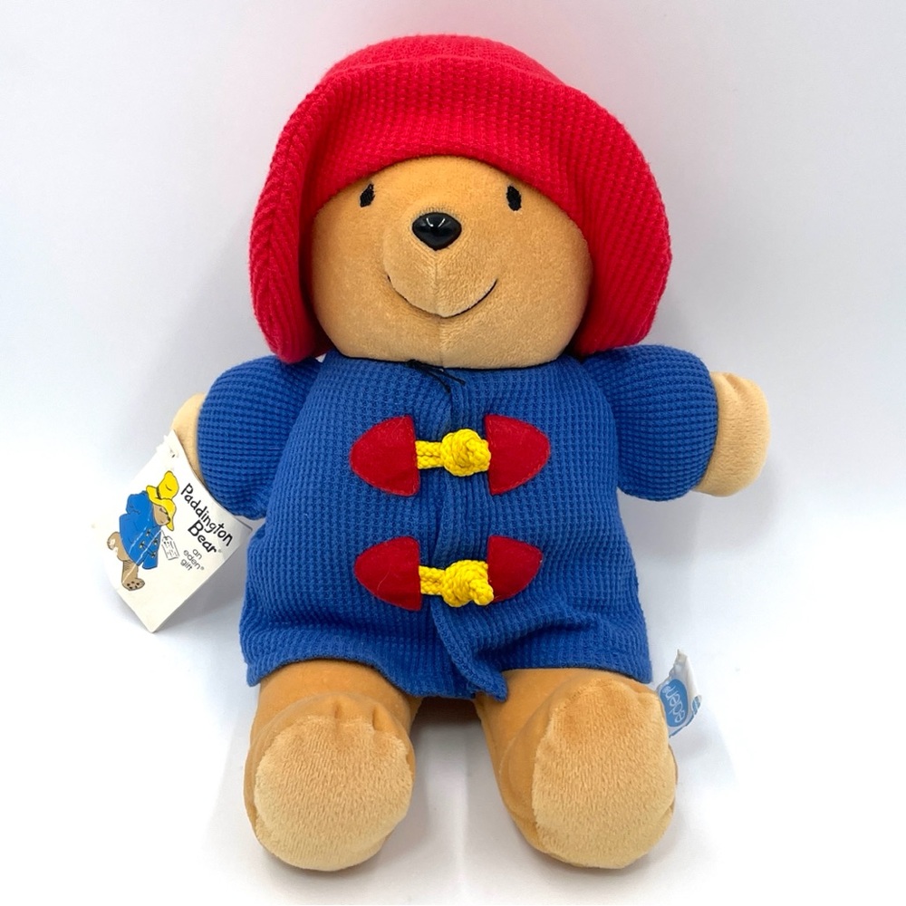 Eden Paddington Bear Plush Blue Coat Red Hat